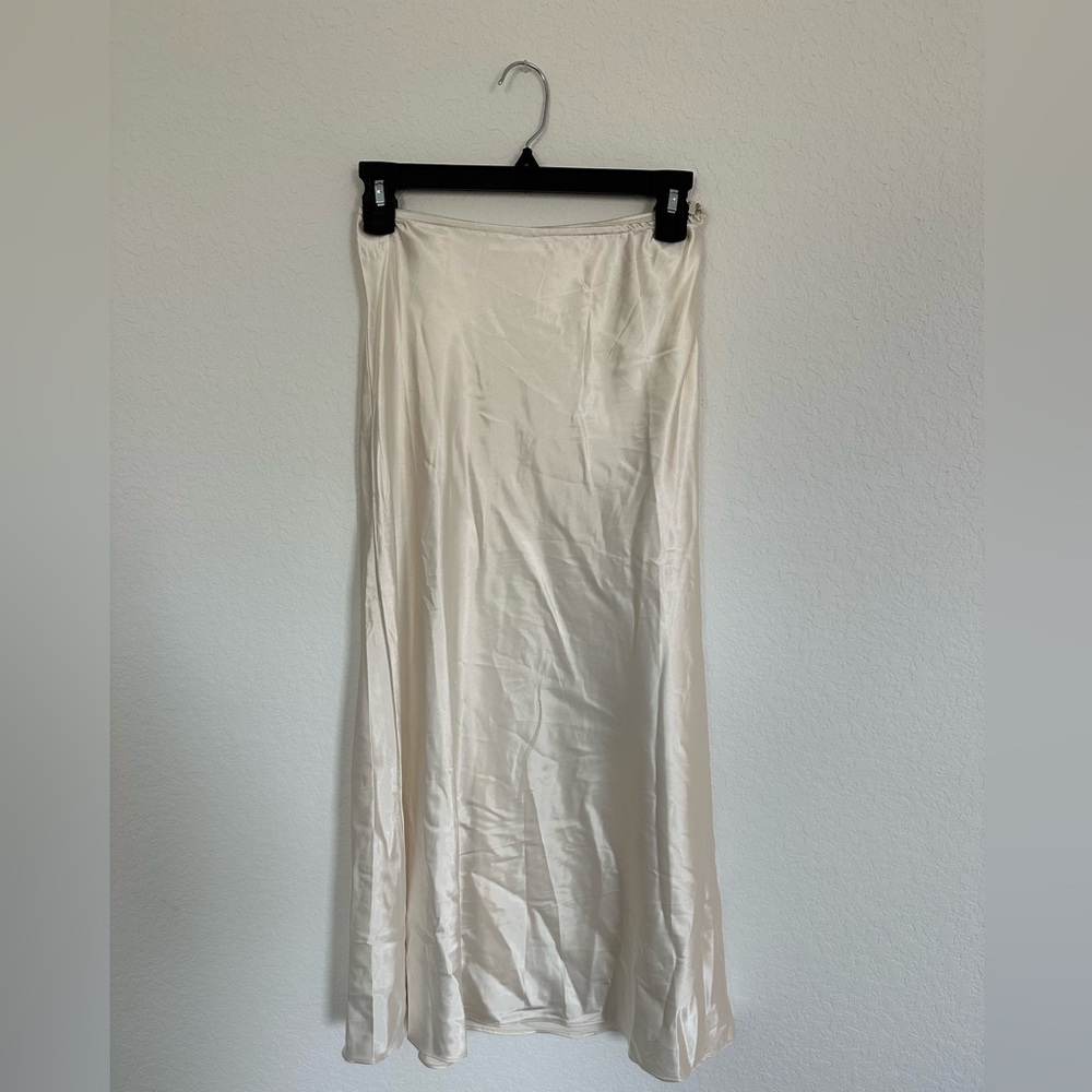 Accent Prone Satin Slip Skirt